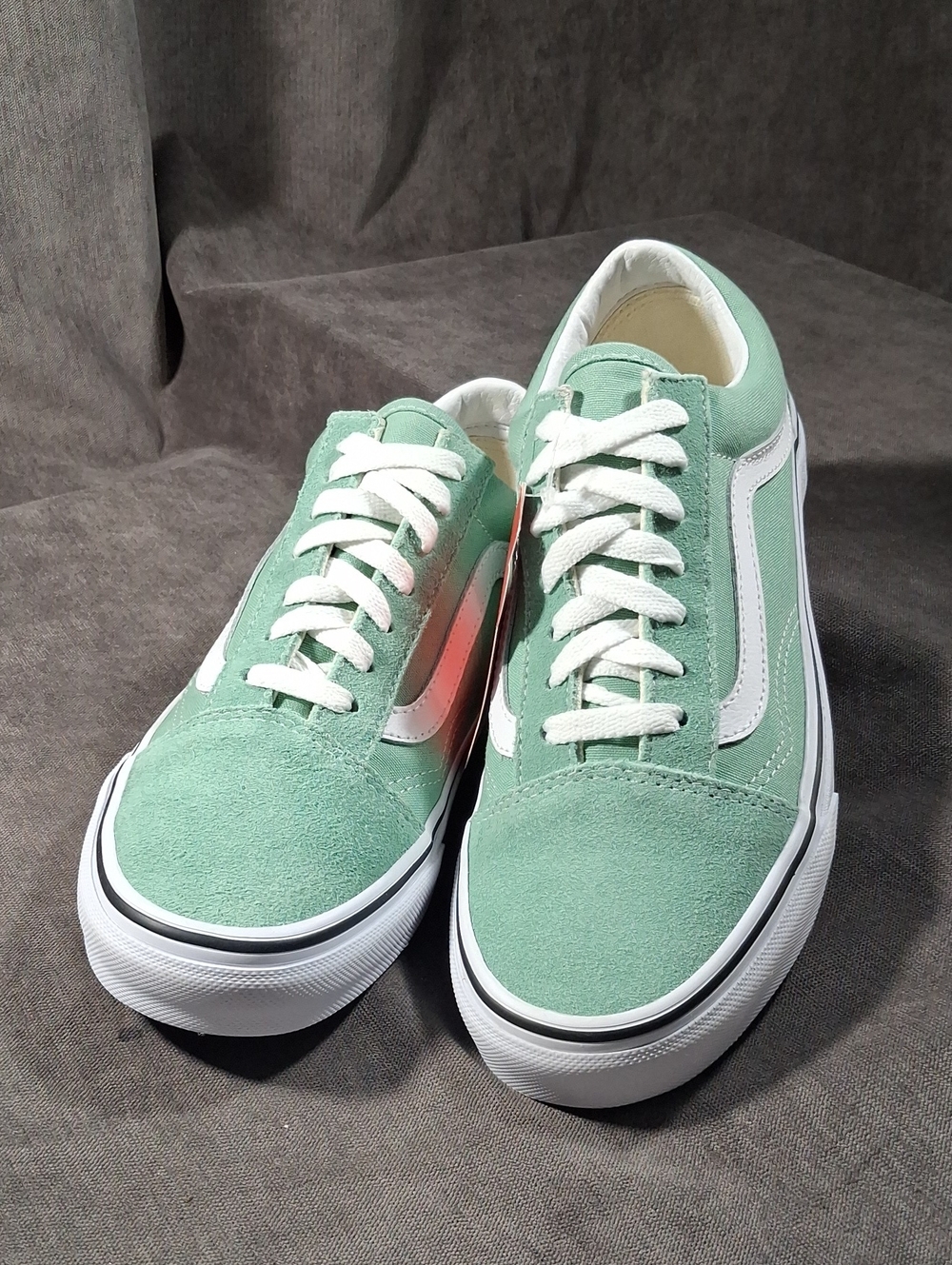 Vans Old Skool Mint Green White Suede Canvas Lace Up Sneakers NWT US 7 *NO BOX